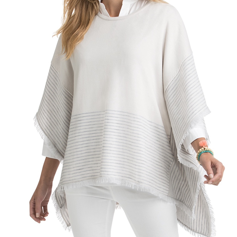 Vineyard Vines Striped Merino Wool Poncho